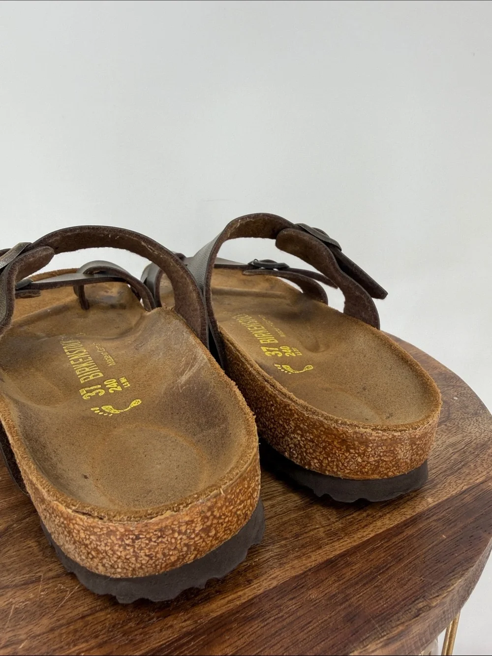 Birkenstock Mayari Brown Leather Toe Loop Sandals Size 37 Made in Germany